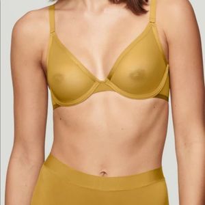 CUUP plunge bra mesh gold